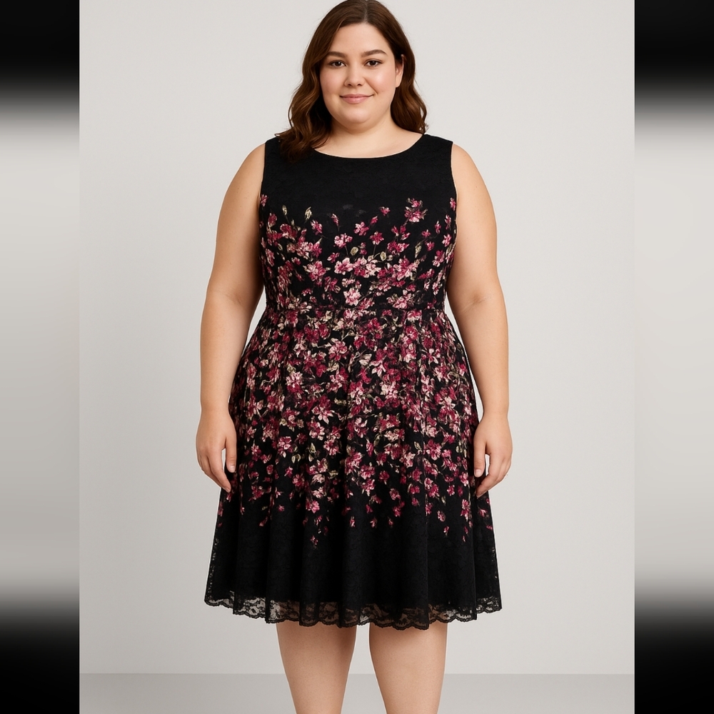 NWT Danny& Nicole Sleeveless Lace Fit and Flare‎ Dress size 12